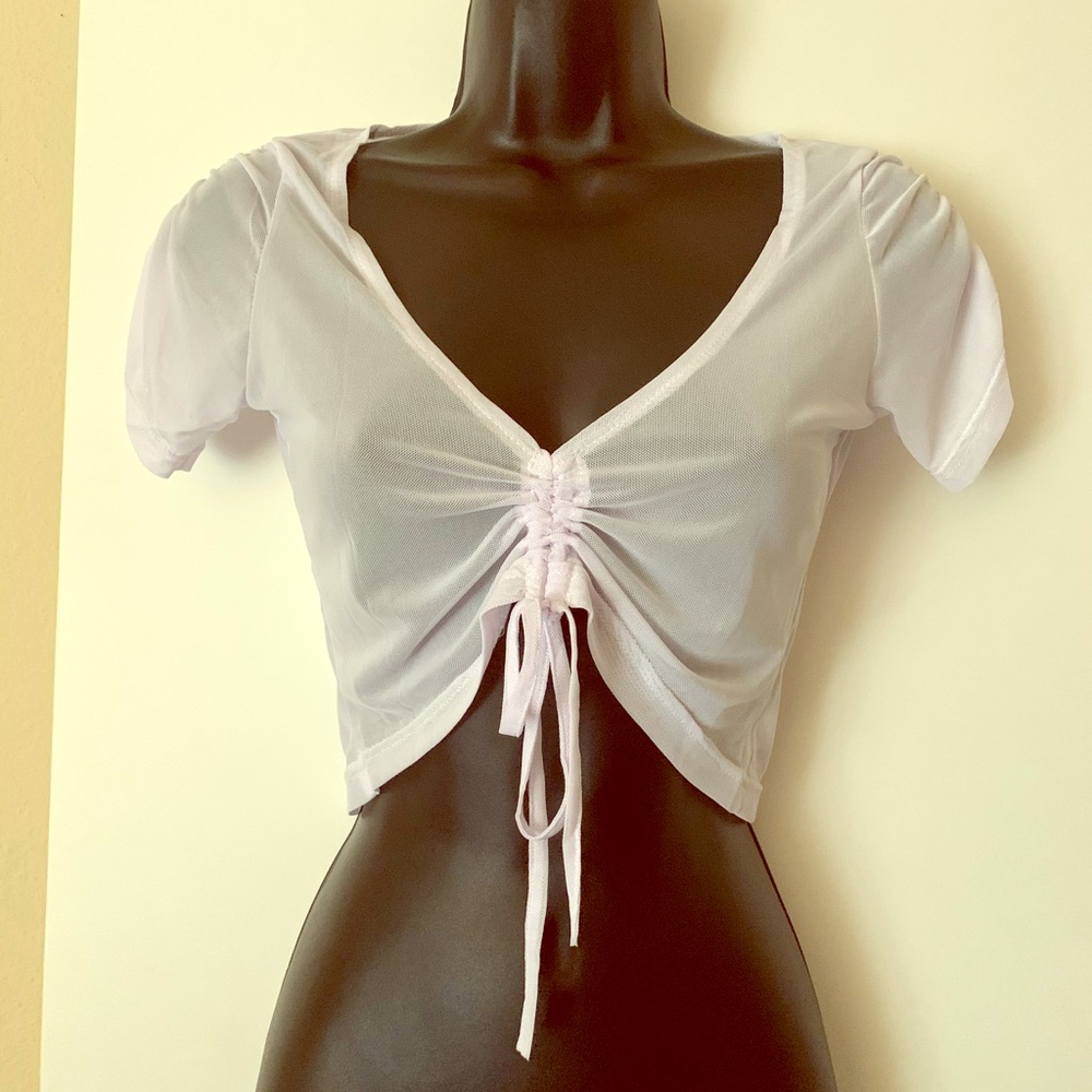 ‼️FINAL PRICE‼️ Violet Mesh Crop Top Cover Up